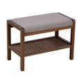 Solid Bamboo Padded Bench Dark Brown X824153