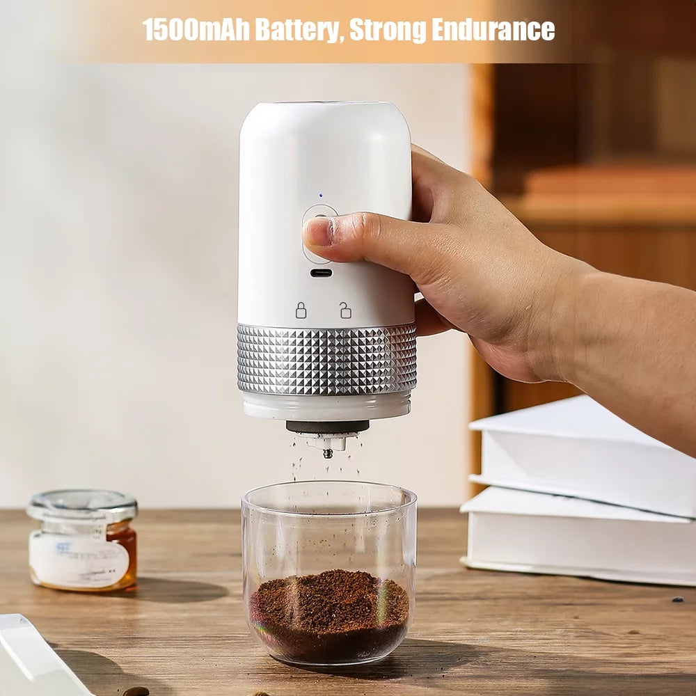 Portable Electric Burr Coffee Grinder 13W 200ml USB Rechargeable Adjustable Cordless N576