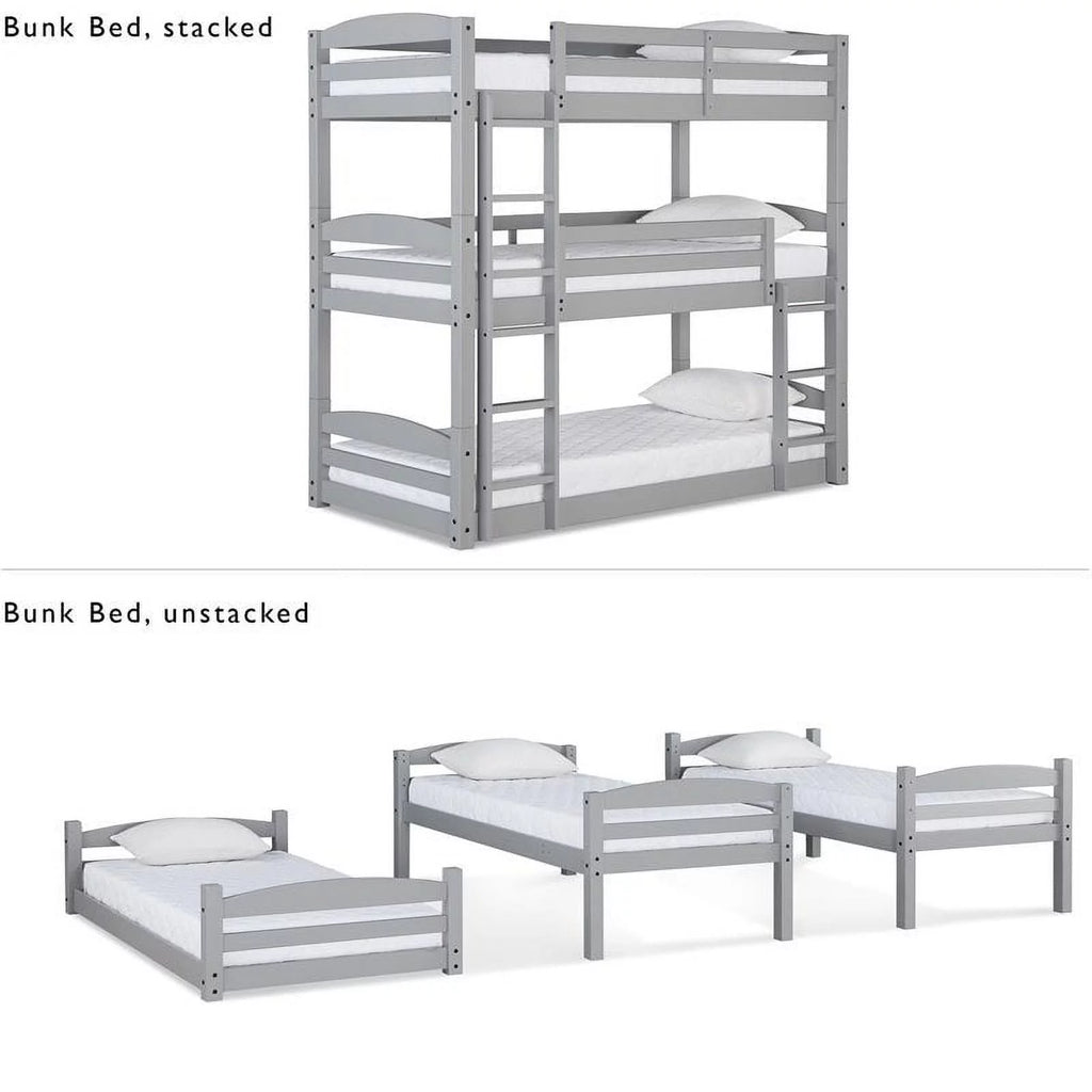 Gray Triple Floor Wood Bunk Bed F988420