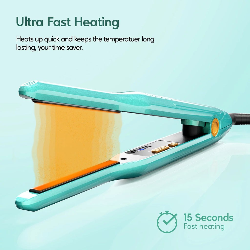 Green 0.3" Titanium Pencil Flat Iron Hair Straightener T9421