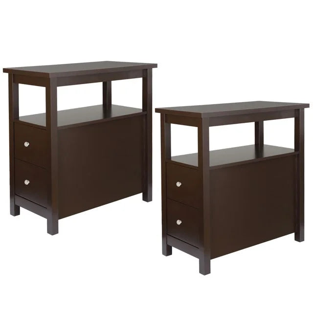 Chairside End Table with 2 Drawer and Shelf V31360