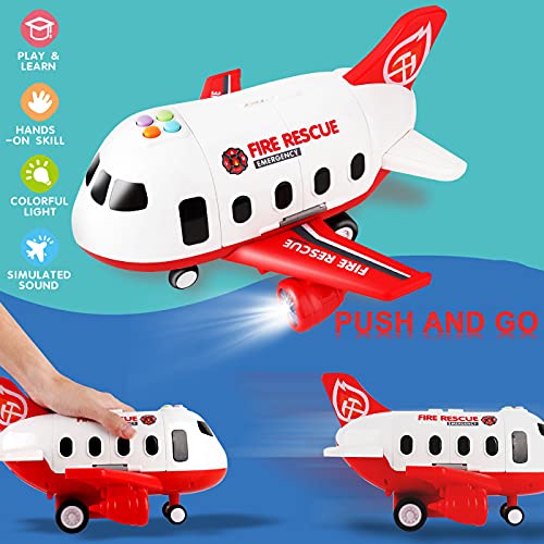 Airplane Toy with Fire Truck Cars and Play Mat S338