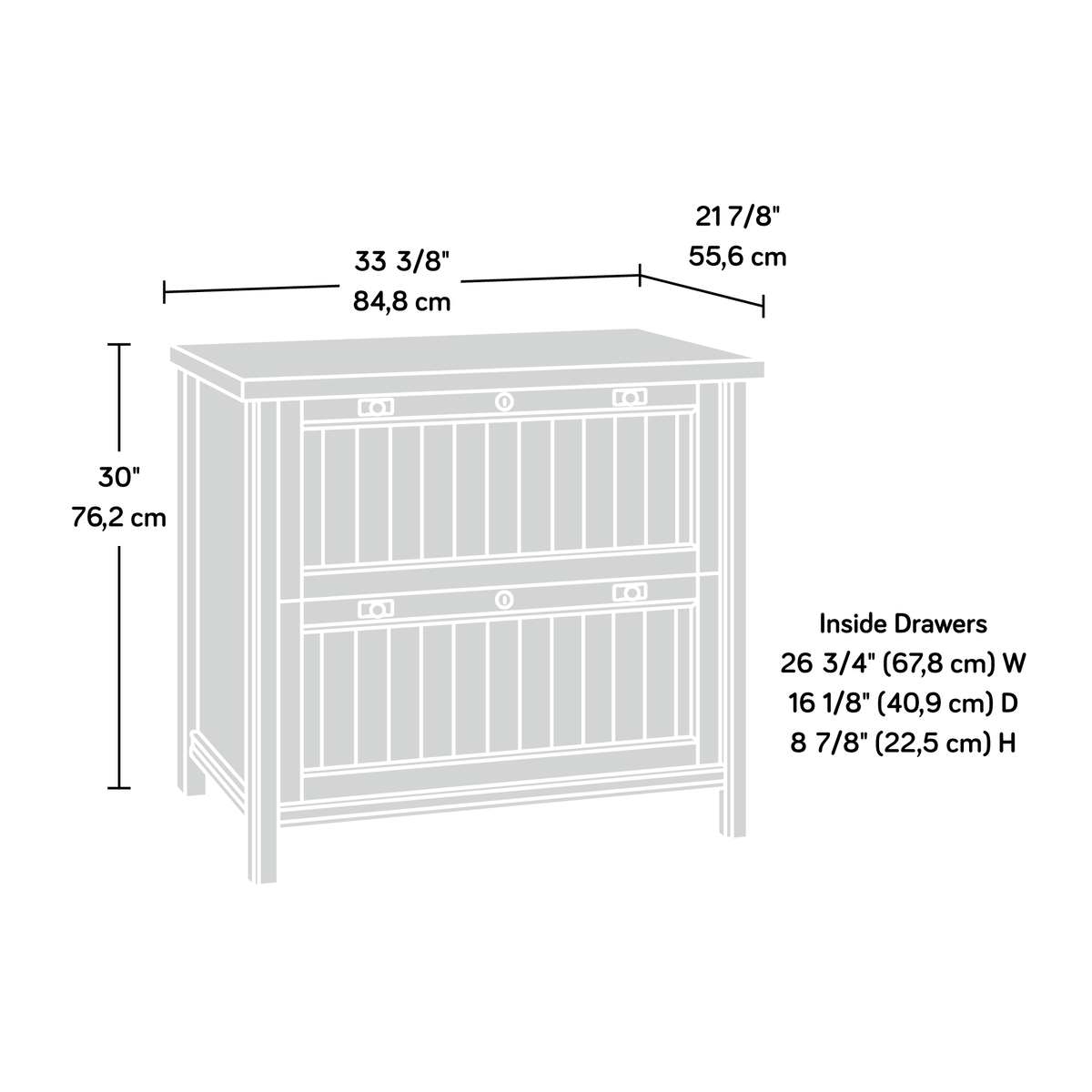 Coffee Oak Lateral File Cabinet Z4654