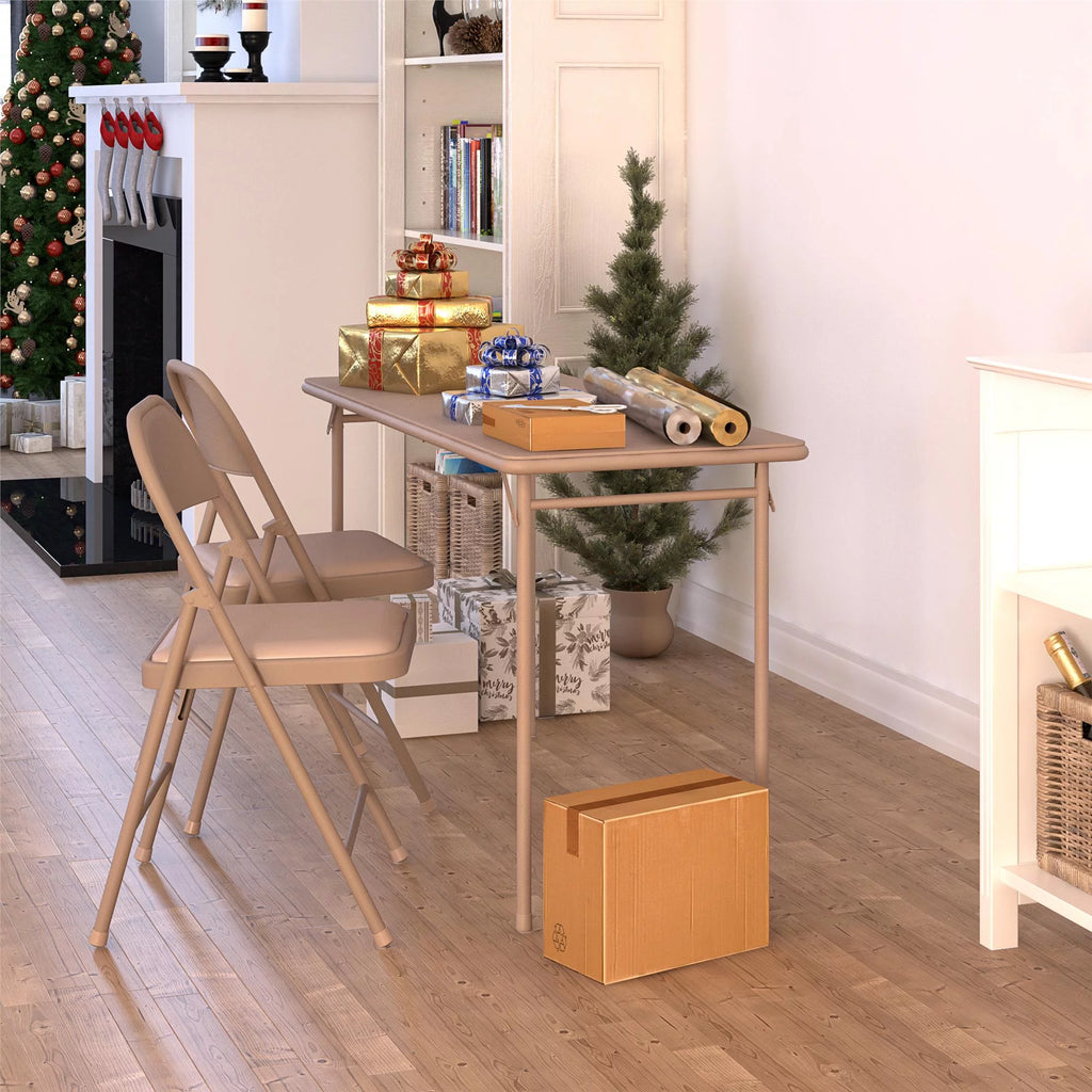 Vinyl Upholstered Steel Frame Folding Table G922