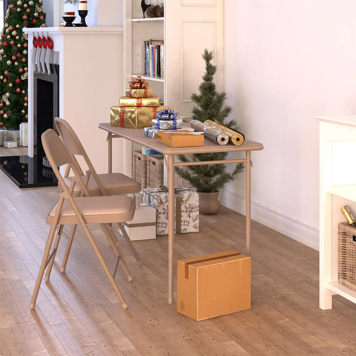Vinyl Upholstered Steel Frame Folding Table G922
