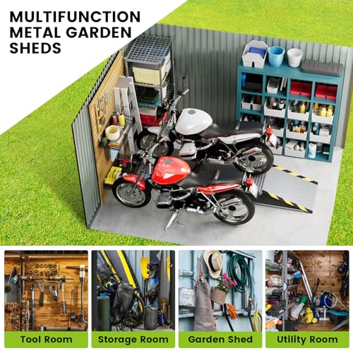 8 x 6 FT Metal Outdoor Storage Shed with Lock J804791