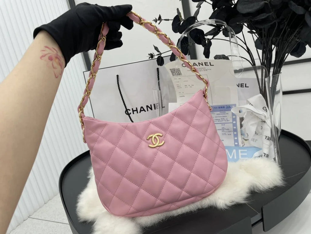 Pink Hobo Handbag L387