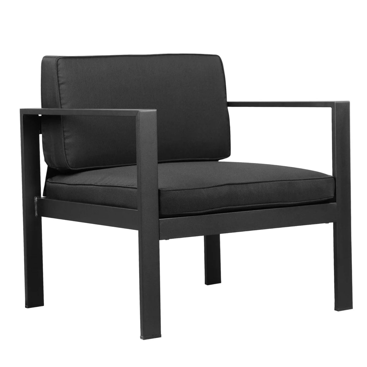 29 Inch Jet Black Aluminum Armchair P7026