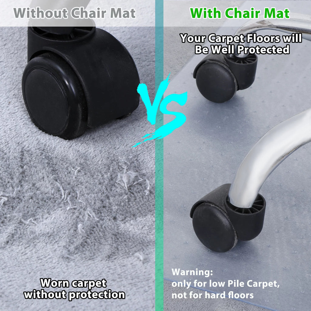 Clear PVC Office Chair Mat with Cleats B183465