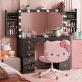 White Vanity Desk with Mirror and 11 Drawer F7938