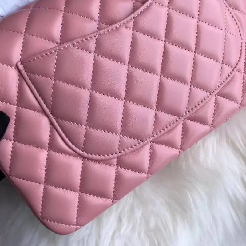 Pink Lambskin Leather Flap Bag T94332