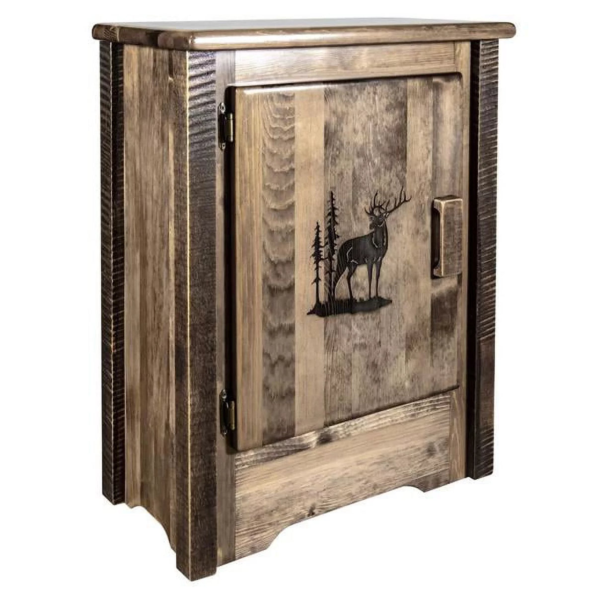 Accent Cabinet with Laser Engraved Elk Design P656