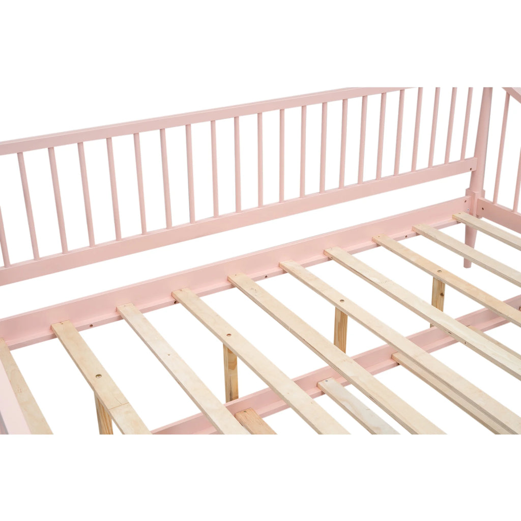 Pink Full Size Wood Daybed with Twin Trundle P680