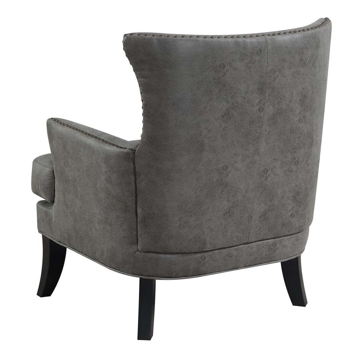 Charcoal Gray Accent Chair with Nailhead Trim X538