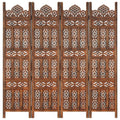 Hand Carved 4-Panel Mango Wood Room Divider Q105