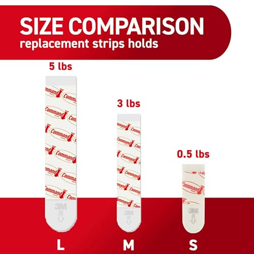 Large Refill Adhesive Strips, Damage Free Hanging, 20 White Strips V6842