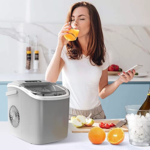 Portable Countertop Ice Maker Machine with Handle O6044