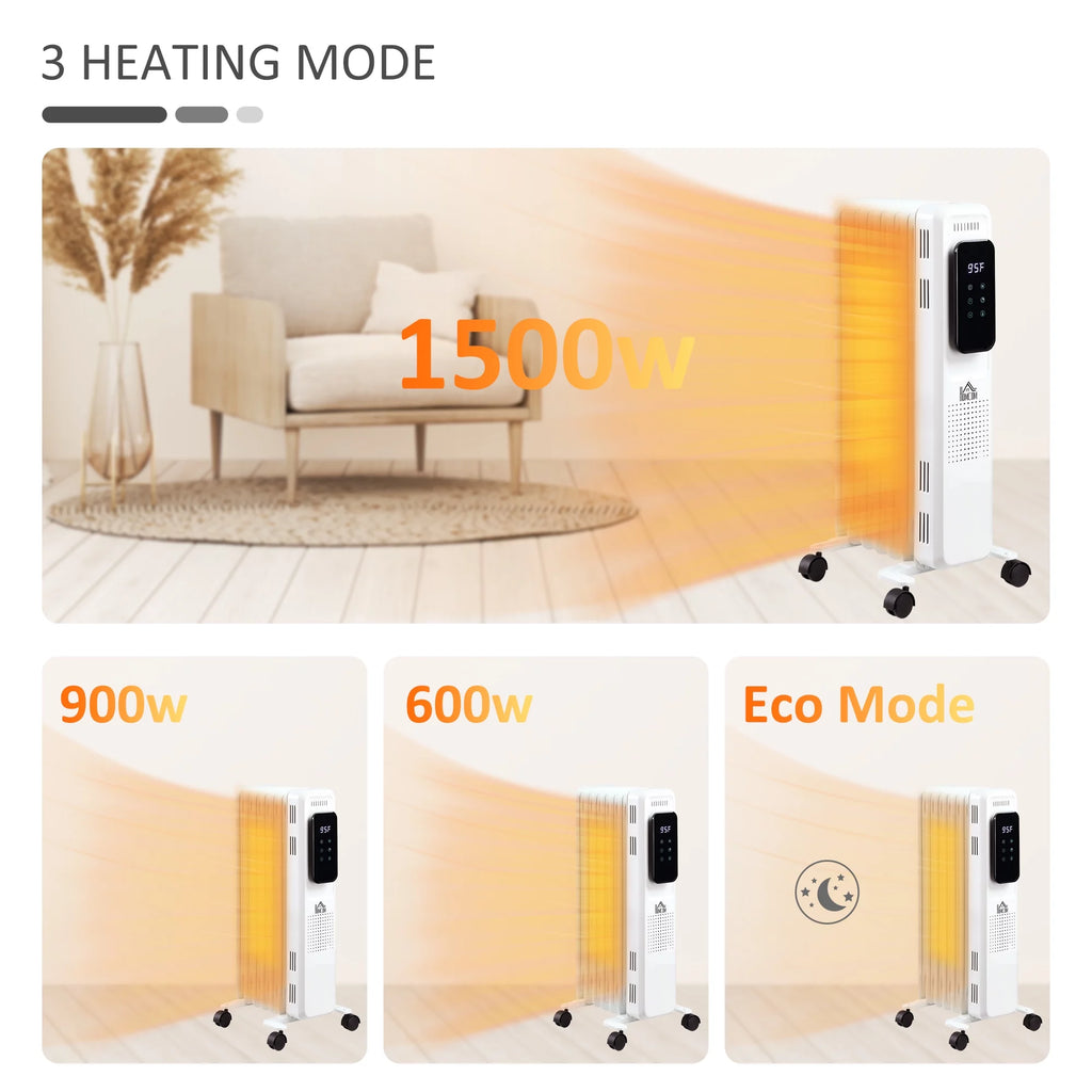 White 1500 W Electric Space Heater with 3 Modes and Timer L913061