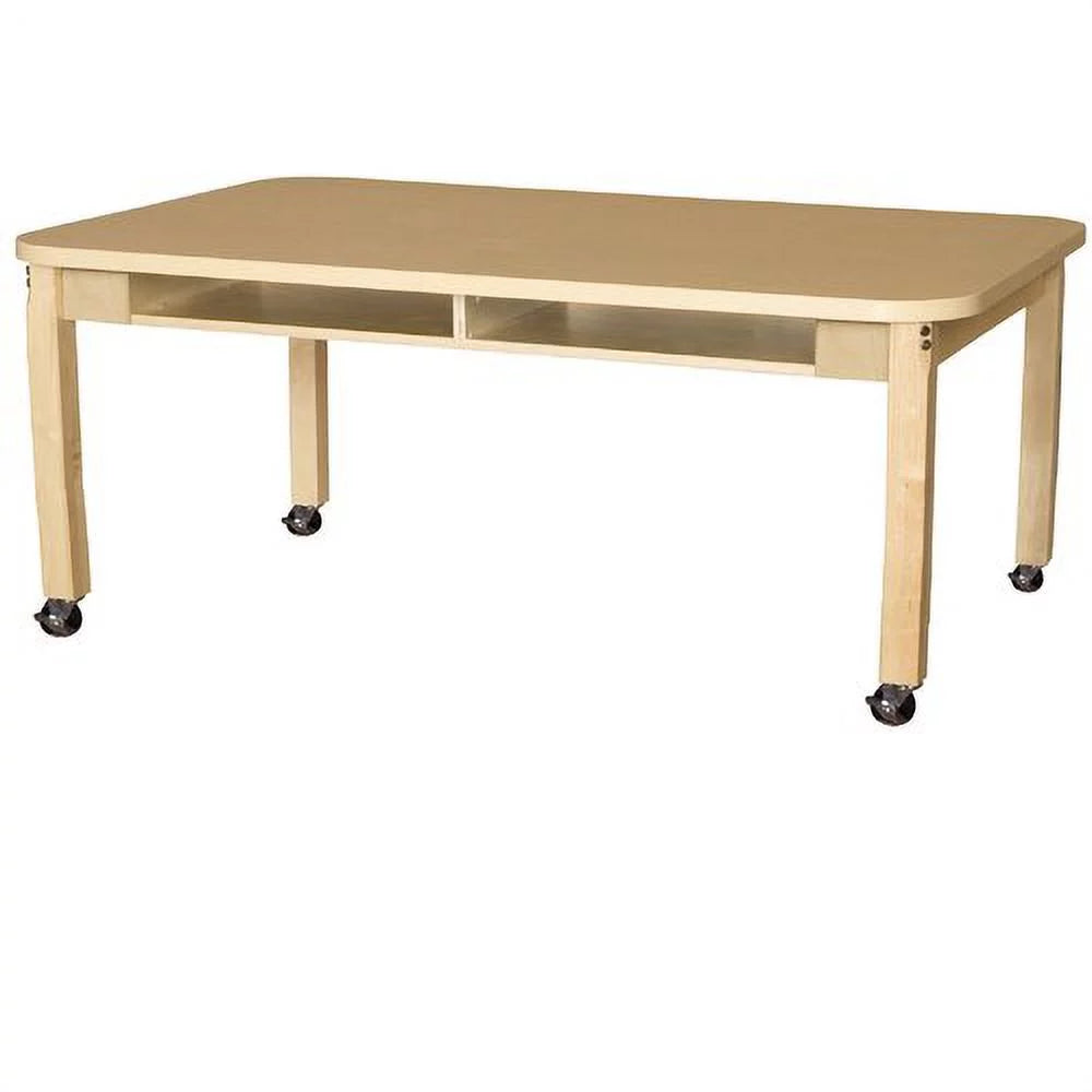 Wood Designs Mobile 36" x 60" Four Seater High Pressure Laminate Desk with Hardwood Legs- 26" P2668