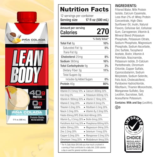Strawberry Protein Shake, 40g Protein, 0 Sugar, 17 Ounce Pack of 12 I8739