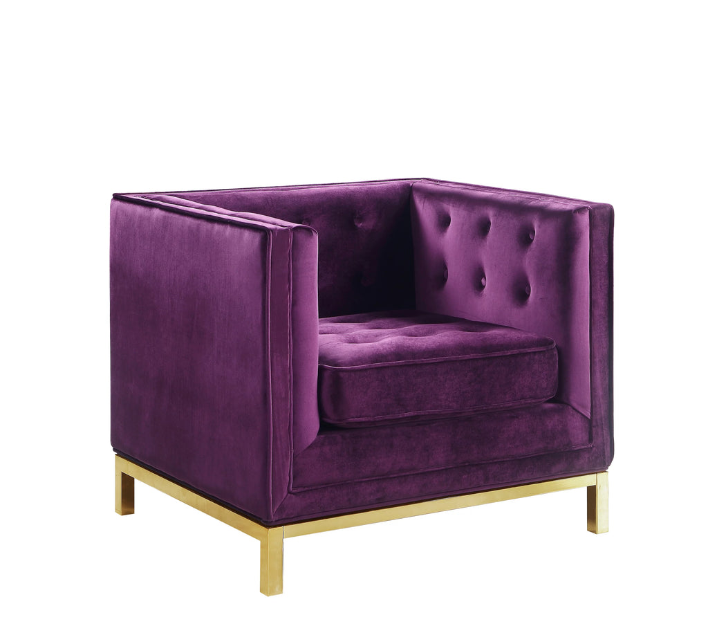 Purple Tufted Velvet Accent Club Chair O4272