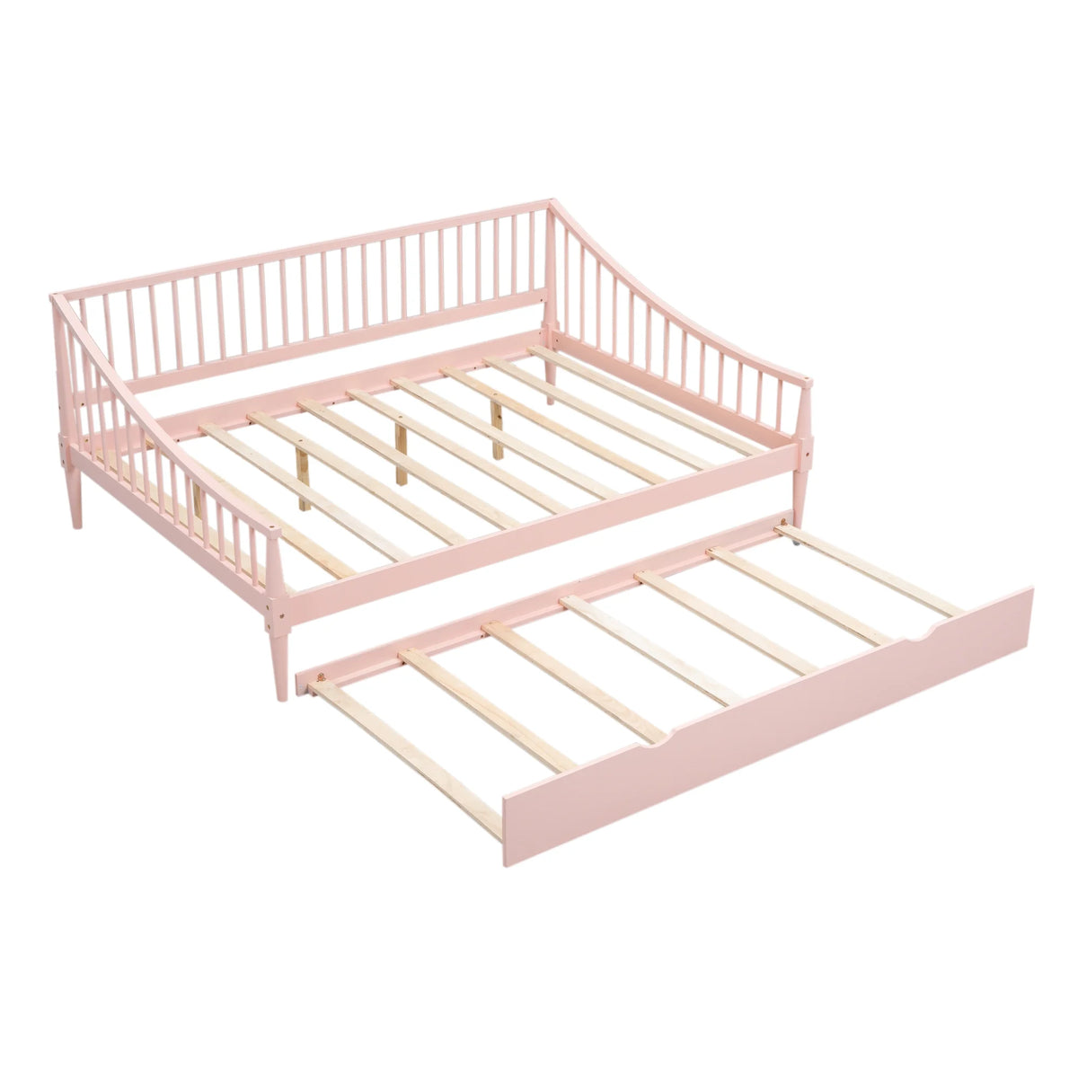 Pink Full Size Wood Daybed with Twin Trundle P680