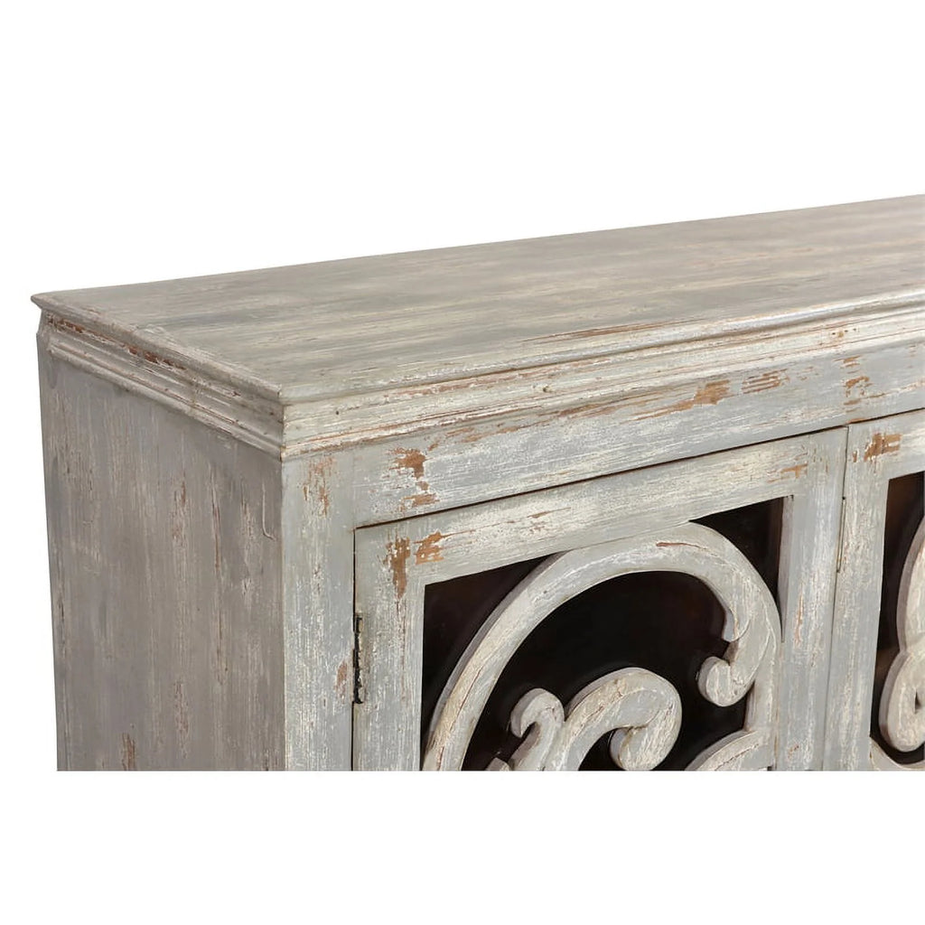 White 3-door Solid Wood Sideboard T603675