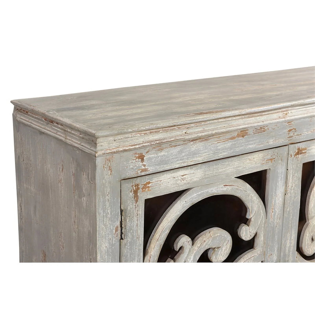 White 3-door Solid Wood Sideboard T603675