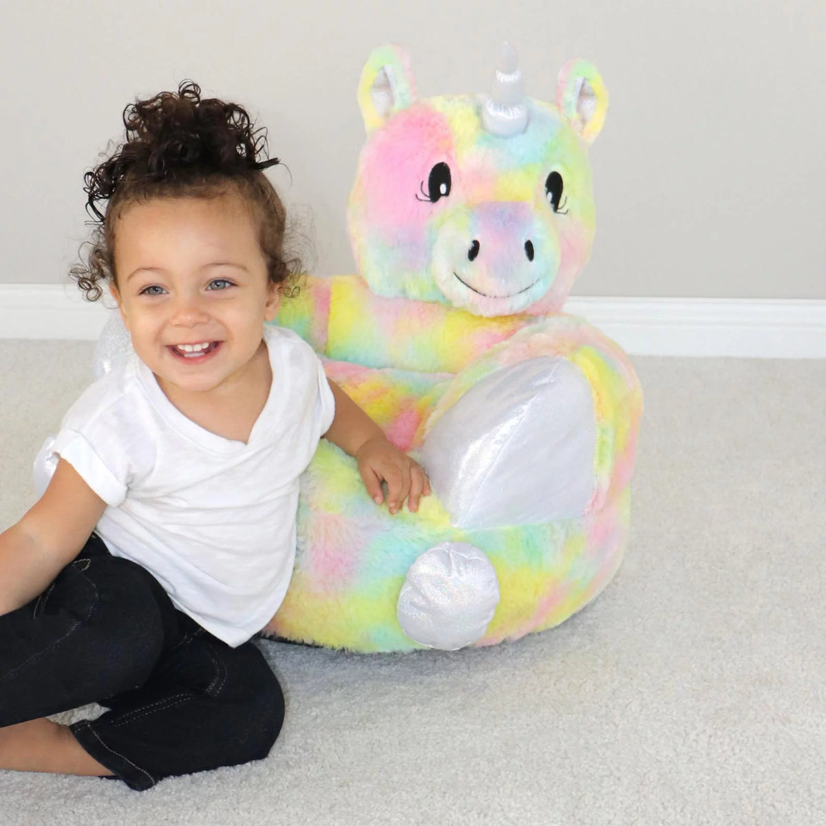 Plush Rainbow Unicorn Chair N3680