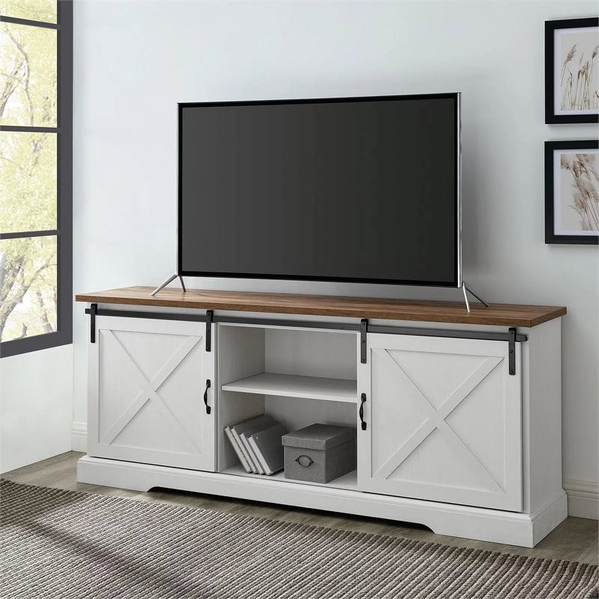 70" Farmhouse Wood TV Stand X5314