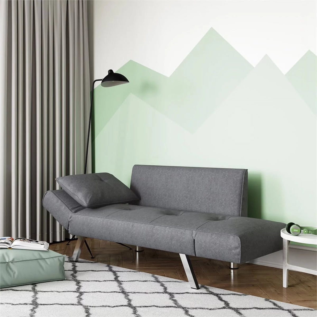 Dark Gray Fabric Convertible Sofa I703486