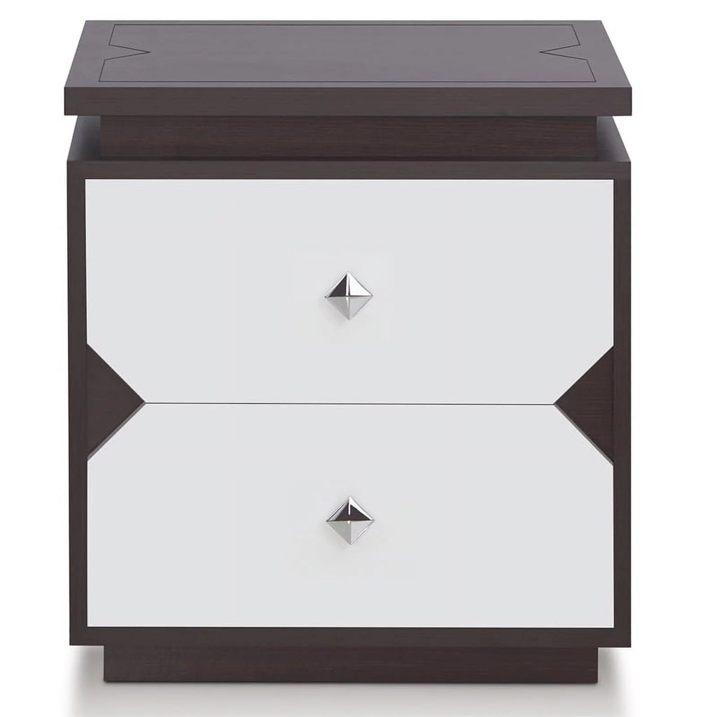 Contemporary Wood 2-Drawer End Table in Walnut U30066