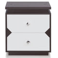 Contemporary Wood 2-Drawer End Table in Walnut U30066
