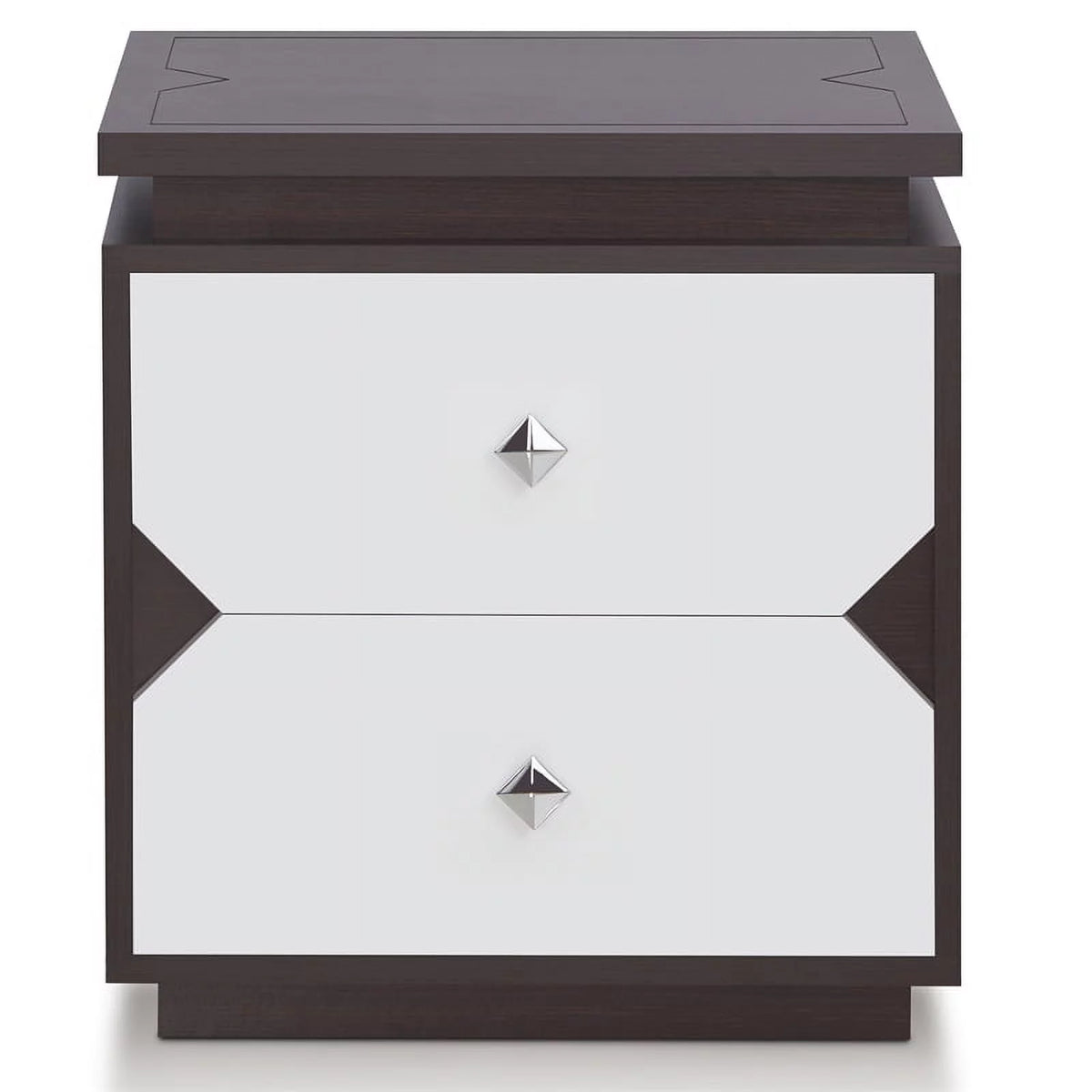 Contemporary Wood 2-Drawer End Table in Walnut U30066