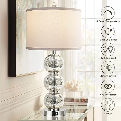 Set of 2 Glass Table Lamps Z658040