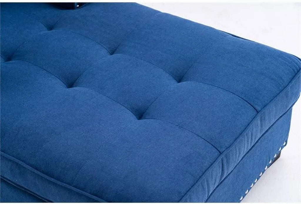 Blue Linen Fabric Indoor Chaise Lounge B216080