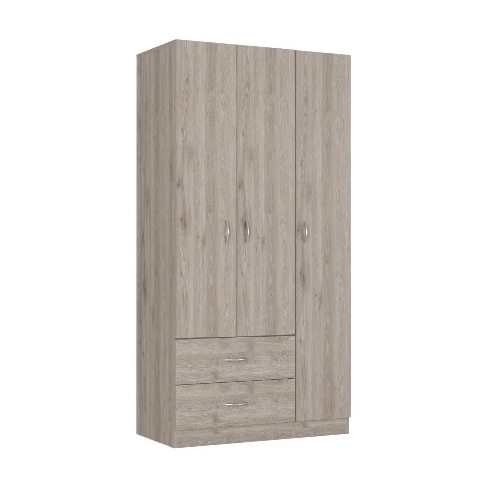 Light Gray Manufactured Wood Two Drawers Combo Dresser B817