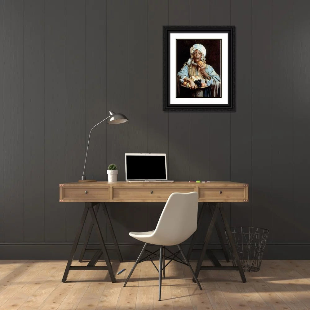 Black Ornate Wood Framed Museum Art Print N2059