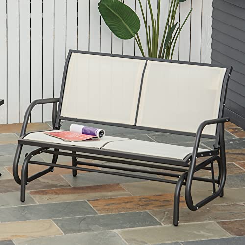 2-Person Outdoor Glider Bench Black R9117
