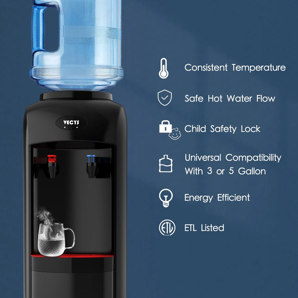 Hot and Cold Water Cooler Dispenser with Child Safety Lock E973258