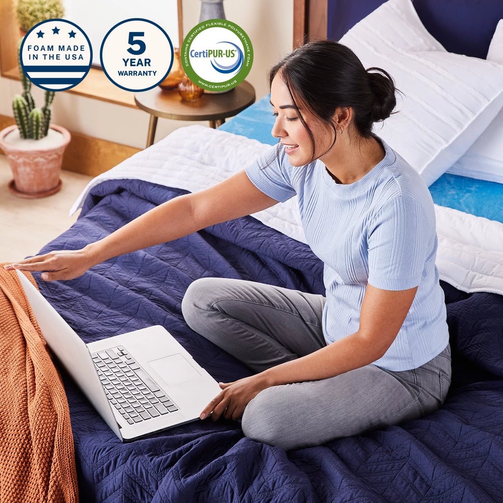 Gel Memory Foam Mattress Topper, King, 3 inch U51277