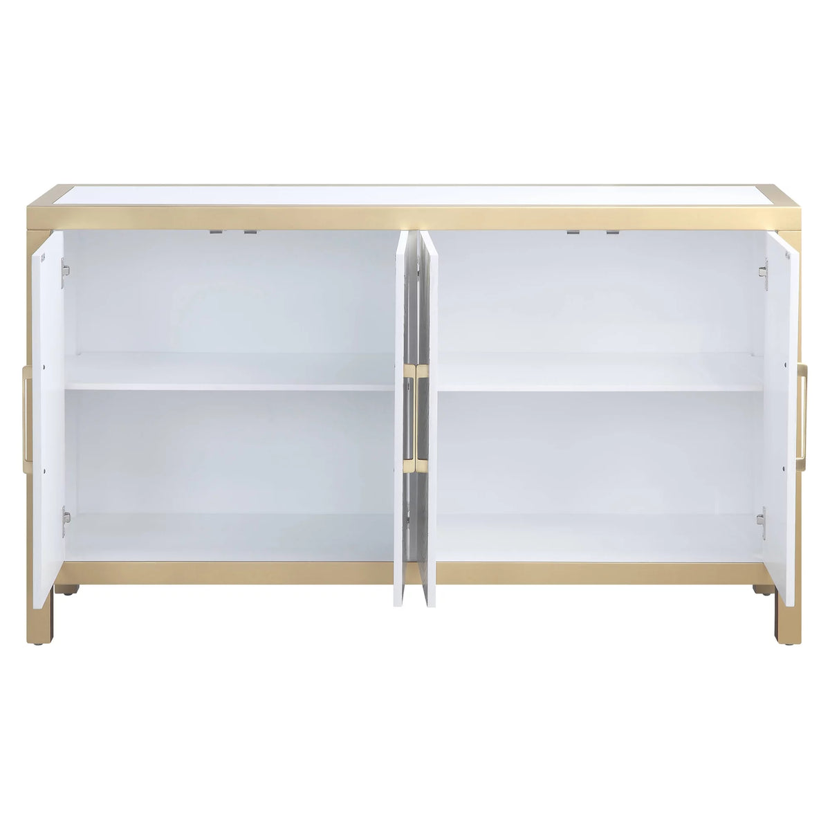 White and Gold Rectangular Console Table C696