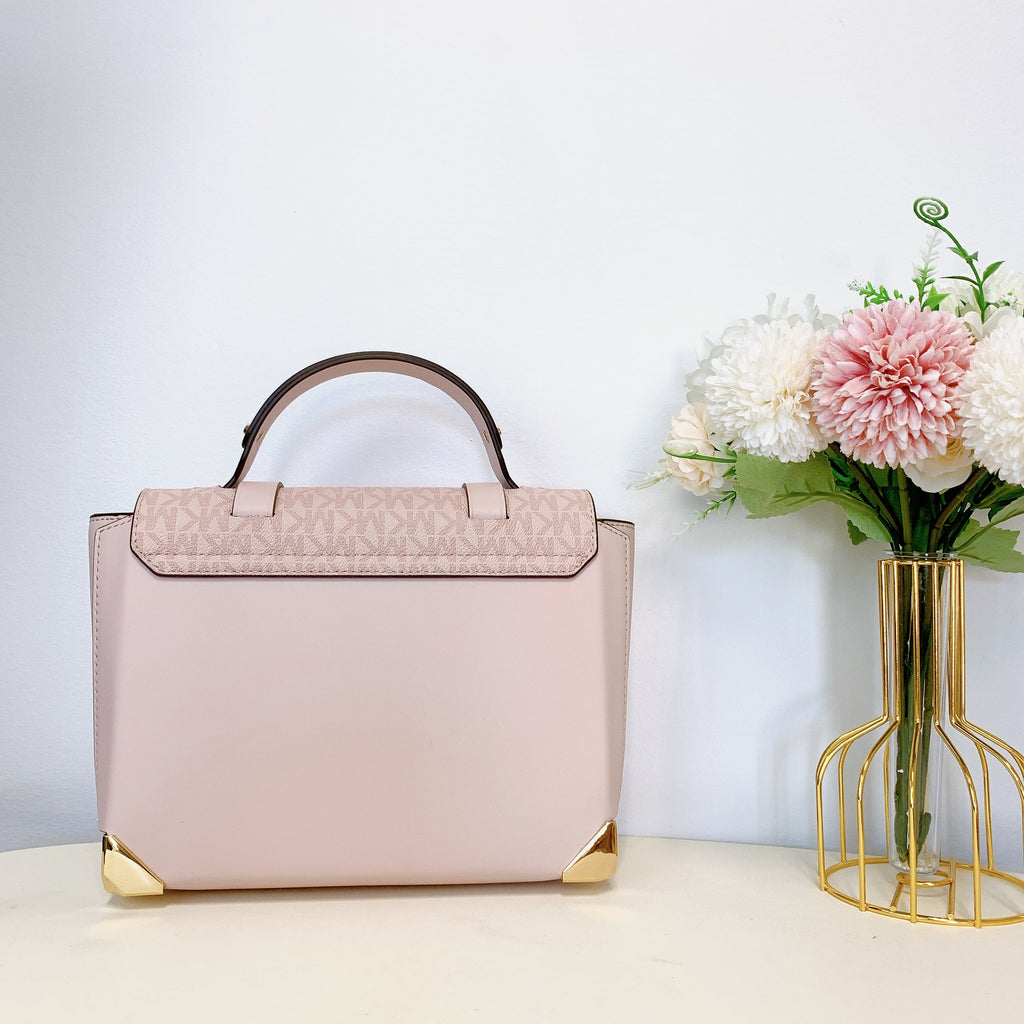 Medium Powder Blush PVC Top Handle Satchel Handbag L466961
