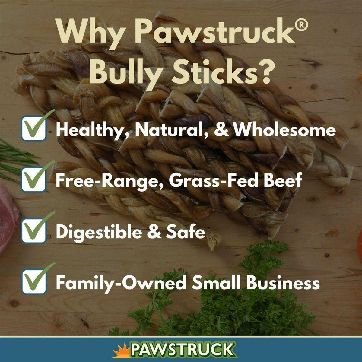 Braided Bully Sticks Dog Treats S955779