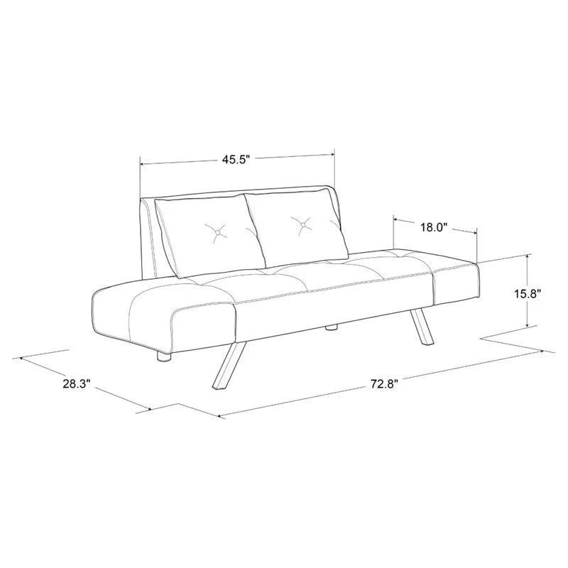 Dark Gray Fabric Convertible Sofa I703486
