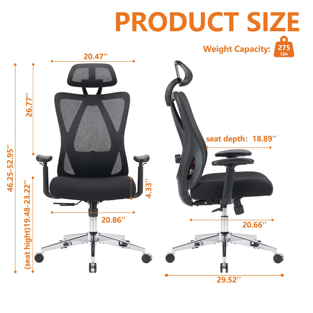 High Back Ergonomic Mesh Office Chair with Headrest Y2702