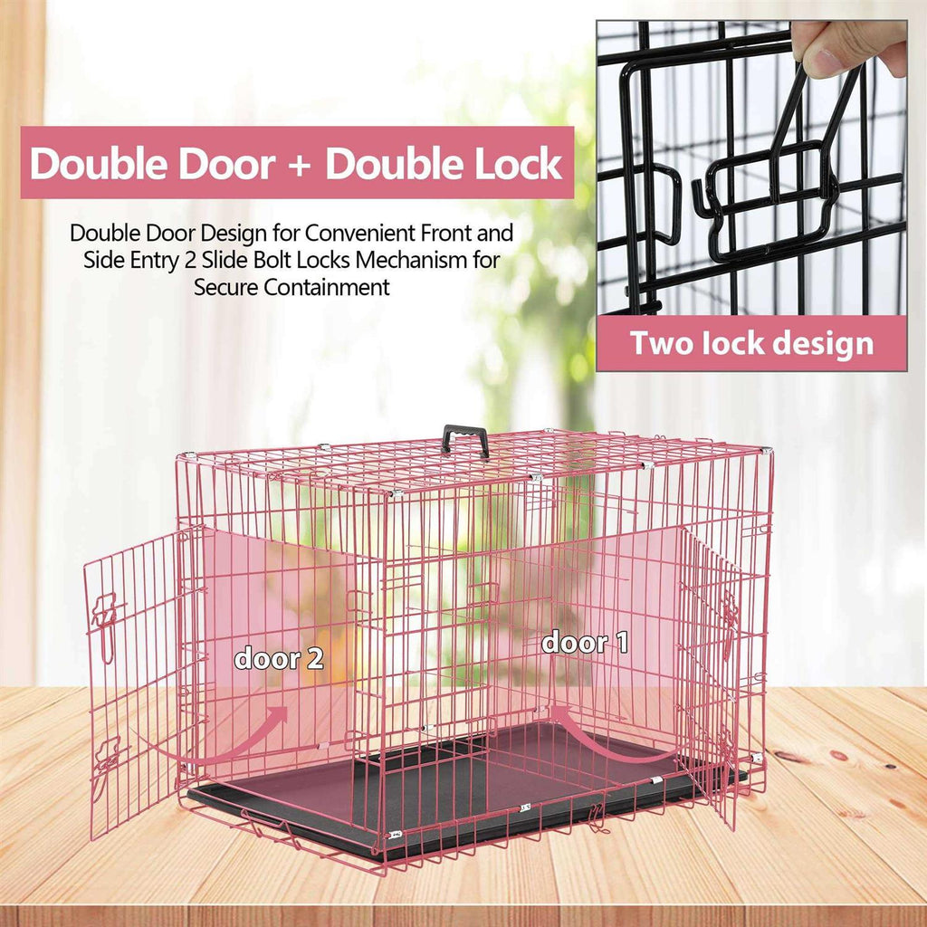 Folding Dog Cage Double Door G37090