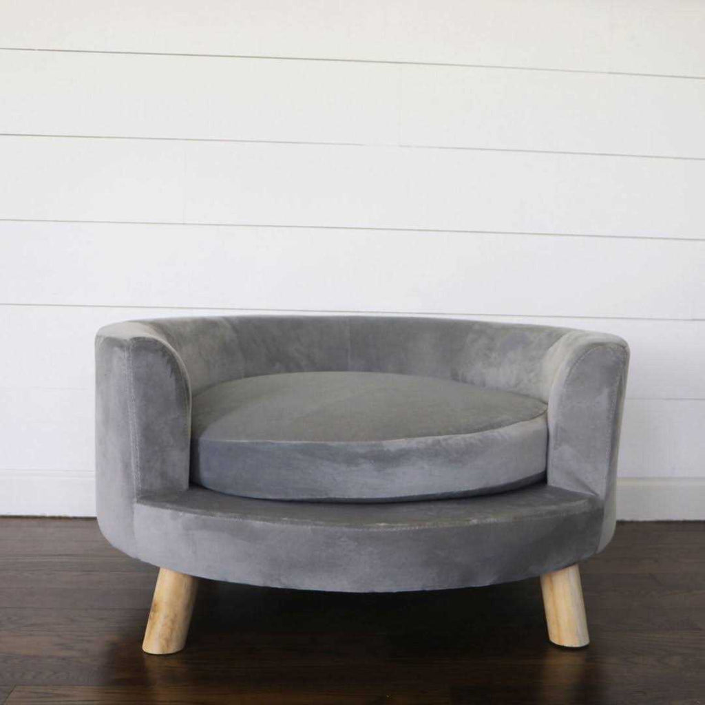 28-in. Faux-Velvet Circular Pet Bed O91090