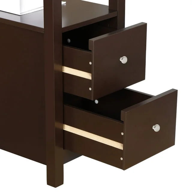 Chairside End Table with 2 Drawer and Shelf V31360