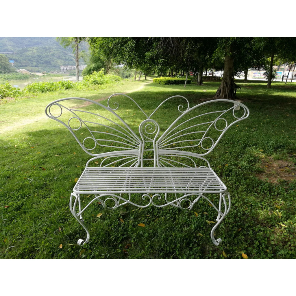 White Outdoor Patio Bench K560918